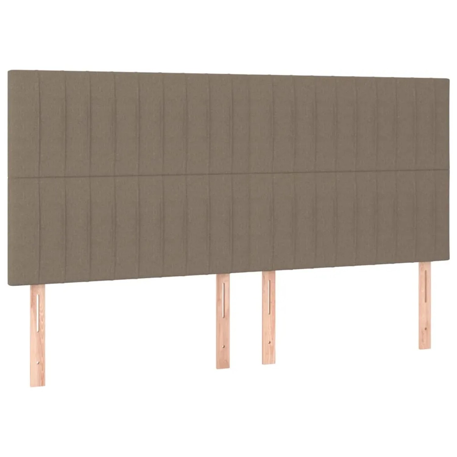 Boxspringbett Kopfteil in Taupe, Stoffbezug, Lattenrost sichtbar. Passend für Betten der Kategorie.