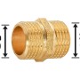Messing Gewinde-Nippel, 21 mm (R 1/2) für Trinkwasser- und Heizungsrohrleitungen.