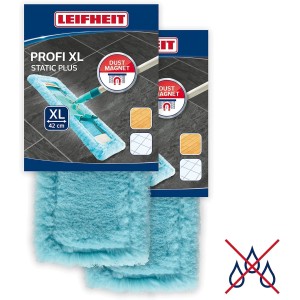 Leifheit Wischbezug Profi XL 2er Set, blauer Bezug zum Staubwischen für Reinigungsgeräte.