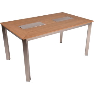 Rechteckiger, grauer Gartentisch Florence (90x150cm) von Garden Pleasure mit Aluminiumgestell.