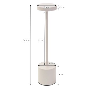 ML-Design LED Tischlampe Kabellos Touch Creme Ø8x34,5 cm Dimmbar