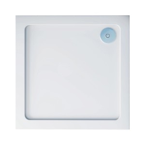 Quadratische, weiße AICA Duschwanne 70x70 cm aus Kunststein mit Acrylbeschichtung.