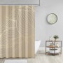 SANILO Duschvorhang Hosta, beige mit goldenem Blattmuster, 180x200 cm.