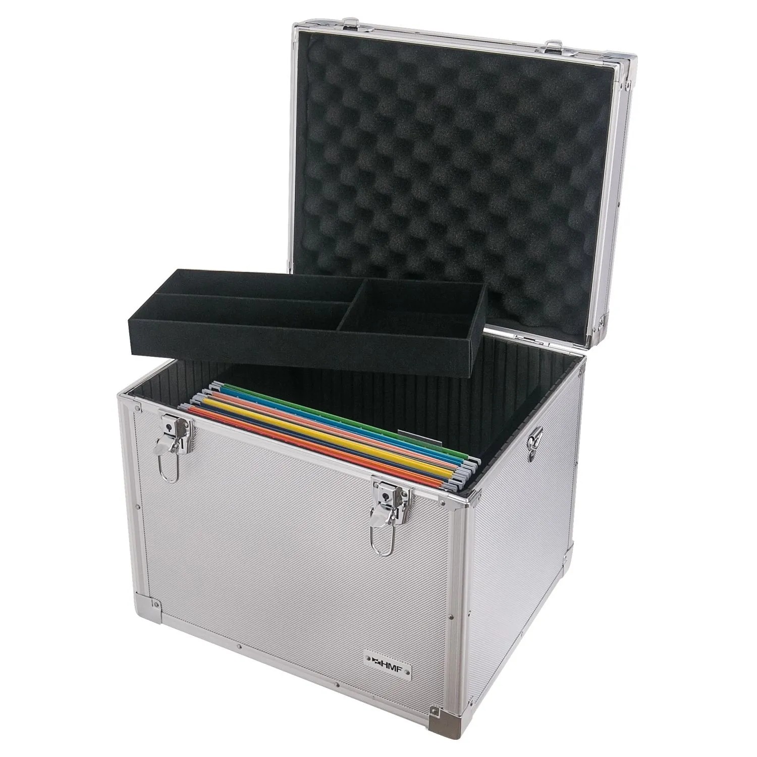 HMF 14812-02 Hängeregister Box Alukoffer DIN A4 Hängemappen 41 x 33 x 36 cm_2
