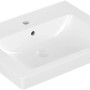 Villeroy & Boch Subway 2.0 Handwaschbecken, 600x470 mm, weiß, mit Überlauf und Hahnloch.