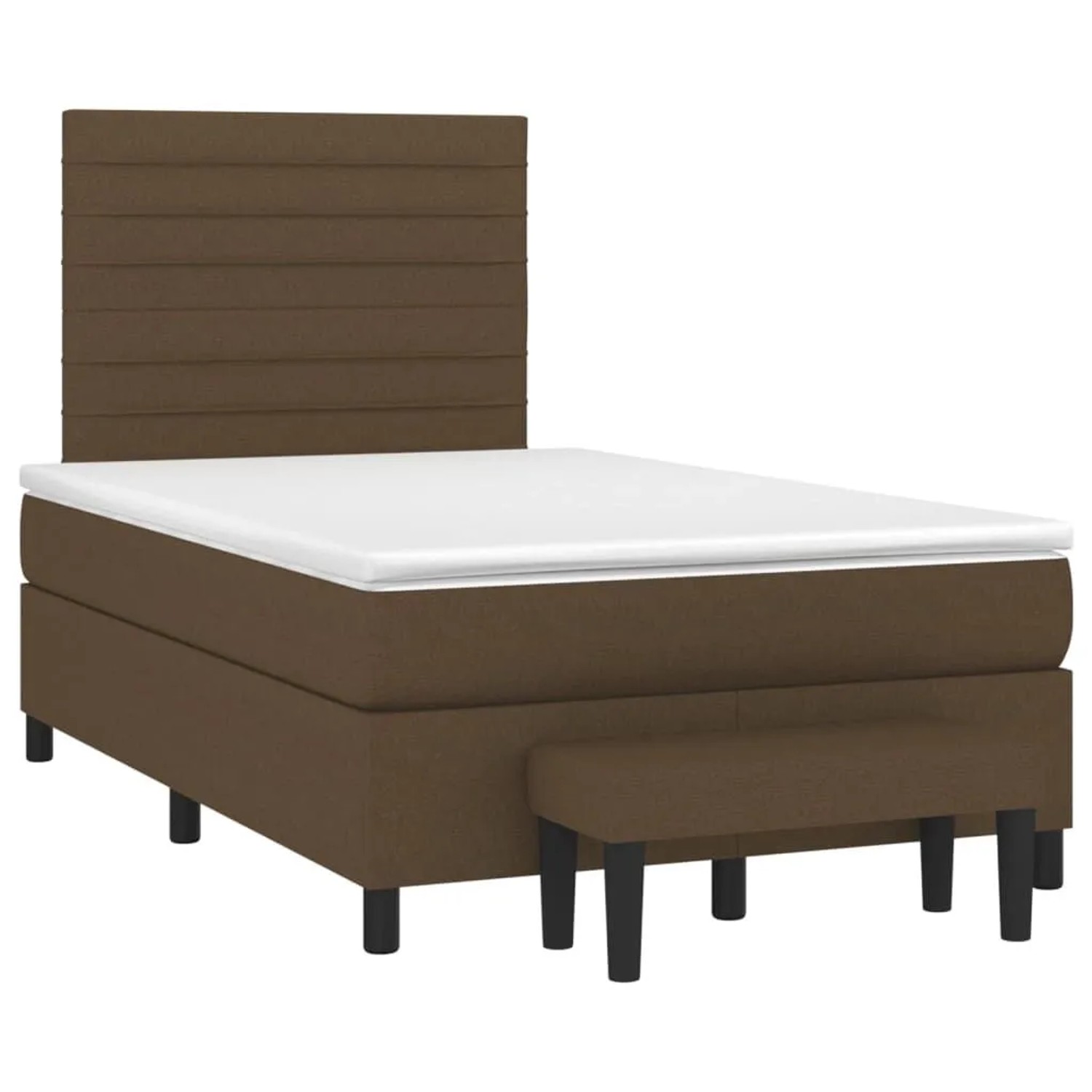vidaXL Boxspringbett mit Matratze Dunkelbraun 120x190 cm Stoff 3270365
