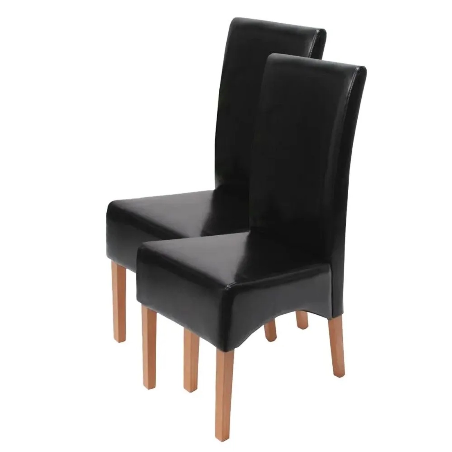 MCW Esszimmerstuhl Crotone 2er-Set Schwarz Helle Beine