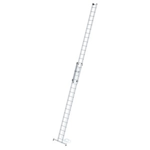 PROREGAL Sprossen-Seilzugleiter, 2-teilig mit Traverse, 2x18 Sprossen, aus Aluminium für sicheren Stand.