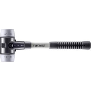 Halder Simplex Schonhammer Ø 60 mm mit grauem TPE-mid, verstärktem Tempergussgehäuse und Fiberglasstiel.