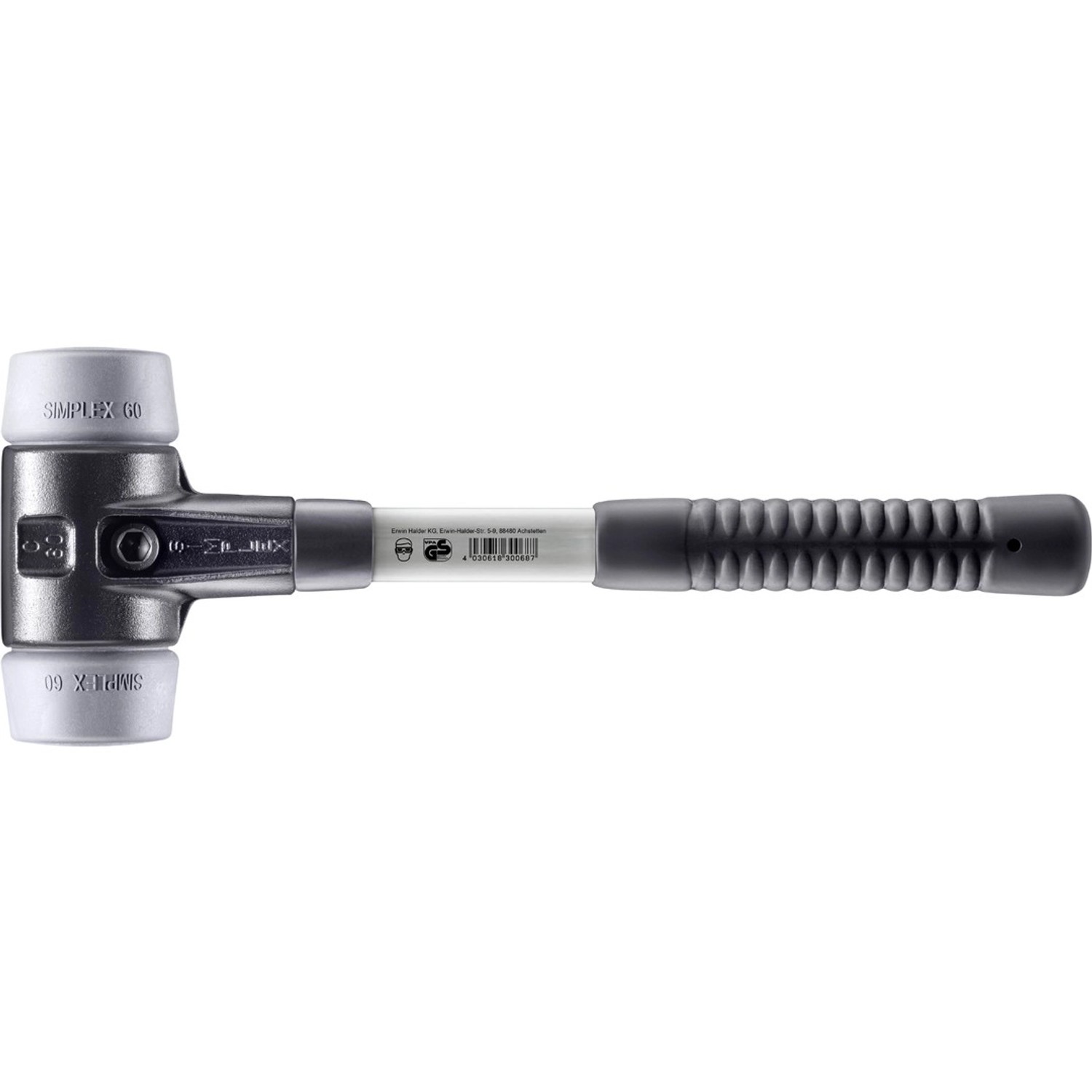 Halder Simplex Schonhammer Ø 60 mm TPE-mid Grau mit Verstärktem Tempergussg günstig online kaufen