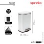 Spirella Kosmetikeimer Akira, 12 l, Edelstahl, mit Pedal und Inneneimer.