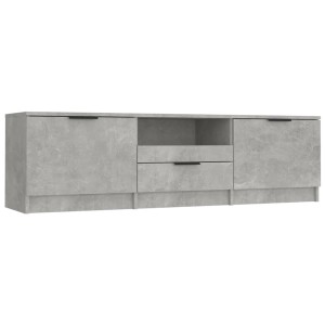 VidaXL TV-Schrank, Betongrau, 140 cm breit, mit Fächern und Schublade.