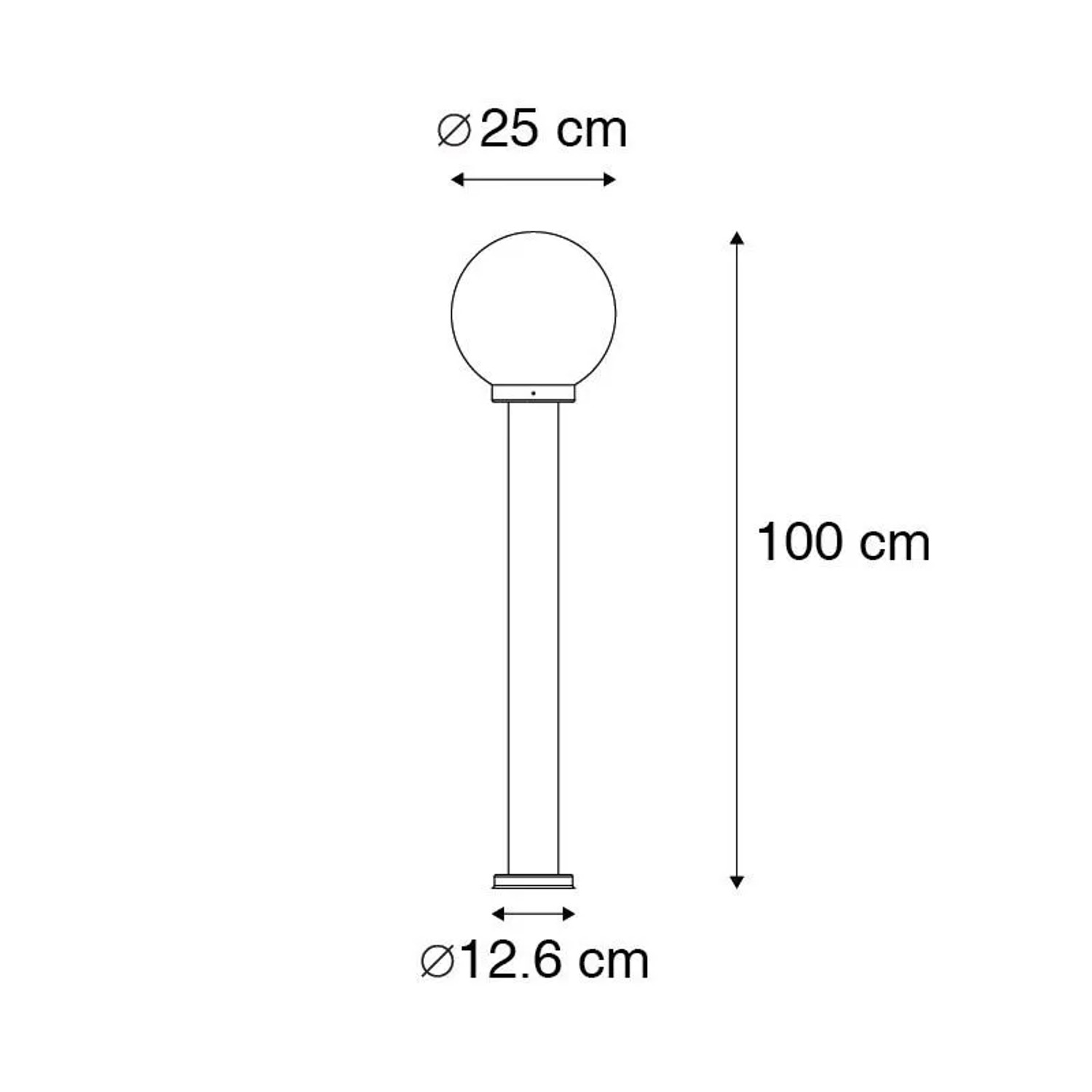 QAZQA Moderne Außenleuchte Pfahl Edelstahl 100 cm Sfera_5