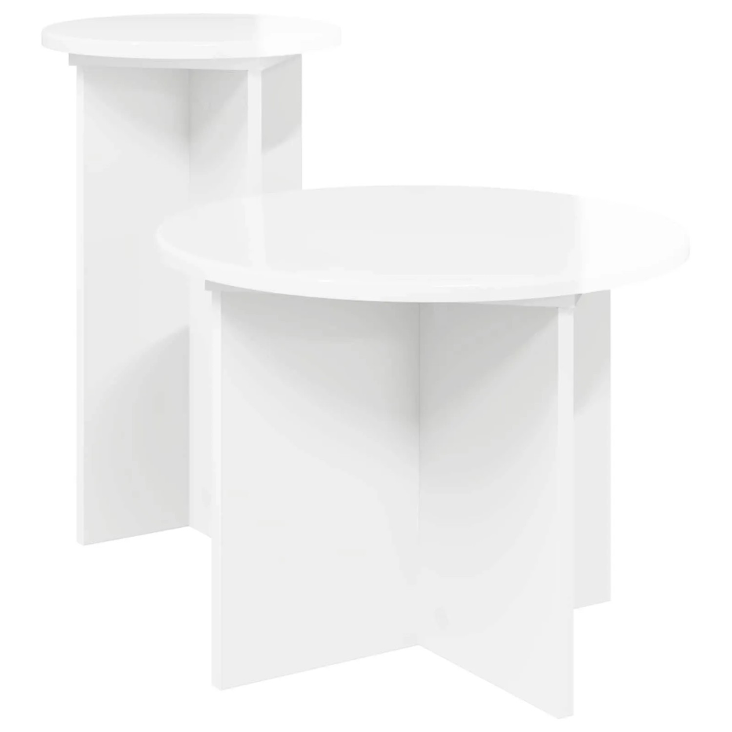 vidaXL Beistelltisch-Set 2 Stk Hochglanz Weiß Holzwerkstoff 8001032