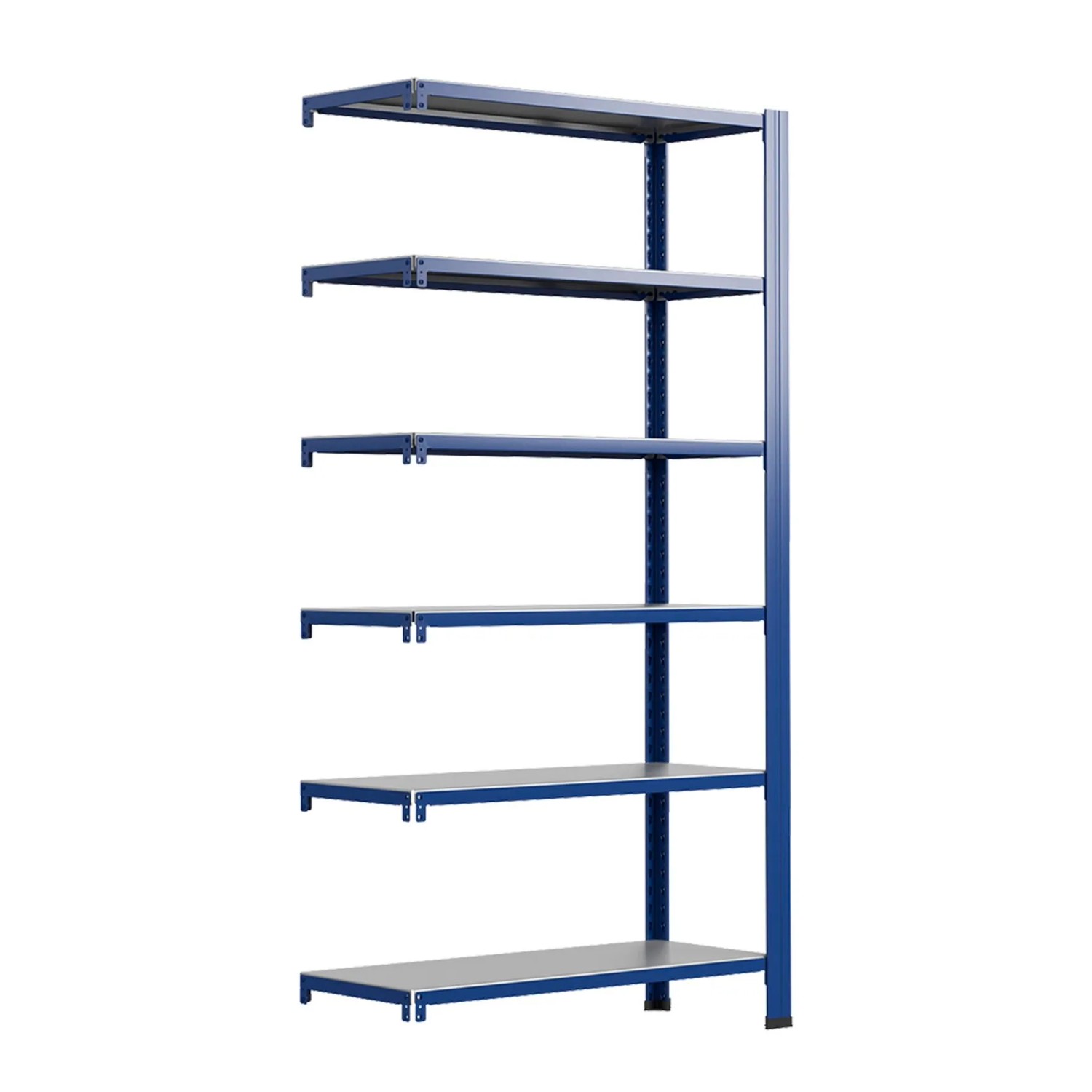 Ar Shelving T Profile Zusatzmodul Blau & Verzinkt 250x100x50 cm 6 Böden 180 kg