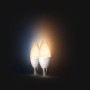 2er-Pack Philips Hue E14 LED Kerzenlampen mit warmweißem Licht.