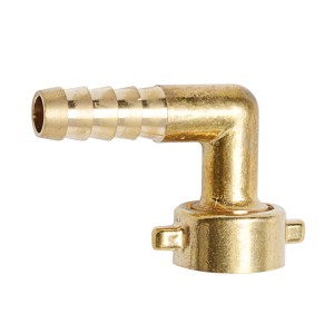 Kirchhoff Winkel-Schlauchverschraubung aus Messing, 1M x 3/4T, blank, für Schlauchverbinder.