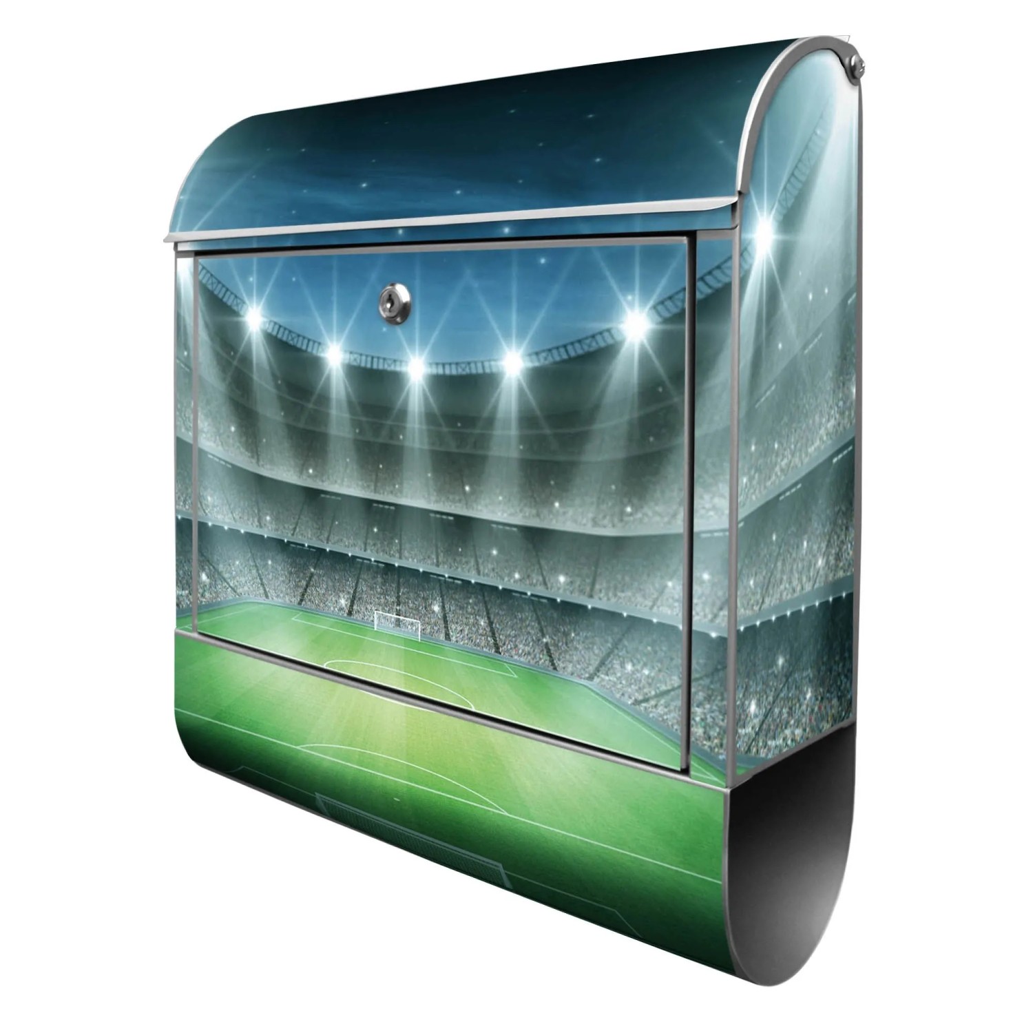 Banjado Design Briefkasten Silber Pulverbeschichtet 39x47x14cm 2 Schlüssel günstig online kaufen