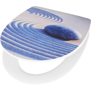 WC-Sitz Gastona mit Zengarten-Motiv und Absenkautomatik. Polypropylen, pflegeleicht.