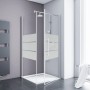 Schulte Drehtür mit Seitenwand AlexaStyle2.0, 80x80x192 cm, mit Dekor. Duschwand aus Glas mit Alu-Rahmen.