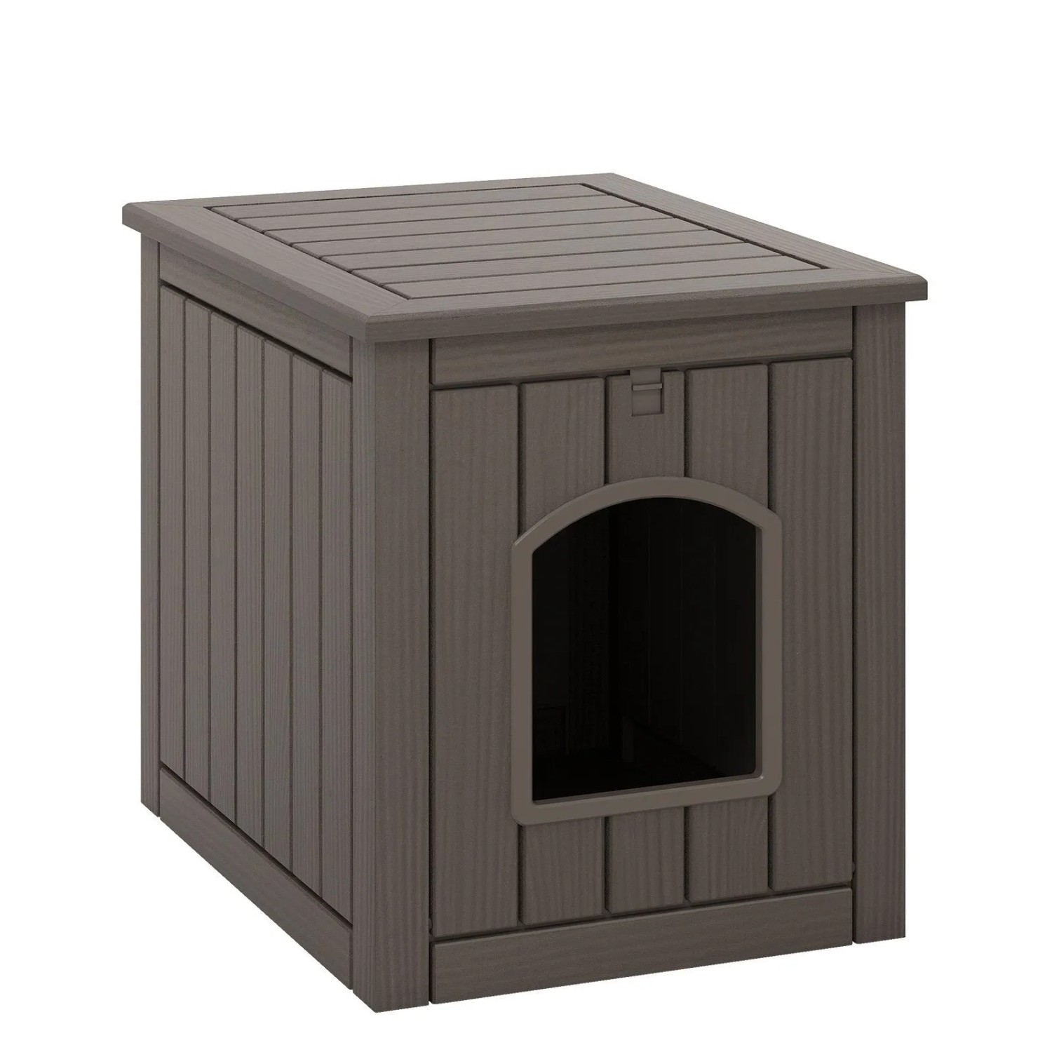 Costway Katzenklo Schrank mit Klapptür & Erhöhtem Boden Grau günstig online kaufen