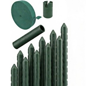 TTL GARDEN Rankstäbe 240 cm x 11 mm 10er Set Grün Stahlkern Kunststoffbeschichtet Rankhilfe für Garten Hochbeet Gewächshaus