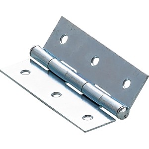 Hettich Scharnier, 60x35mm, verzinkt, für Möbelbau & Hobby. Stahl, schmal, mit Löchern.
