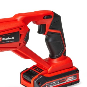 Einhell Akku-Universalsäge TE-AP 18 Li-Solo (ohne Akku). Kompakte Säbelsäge in Rot und Schwarz.