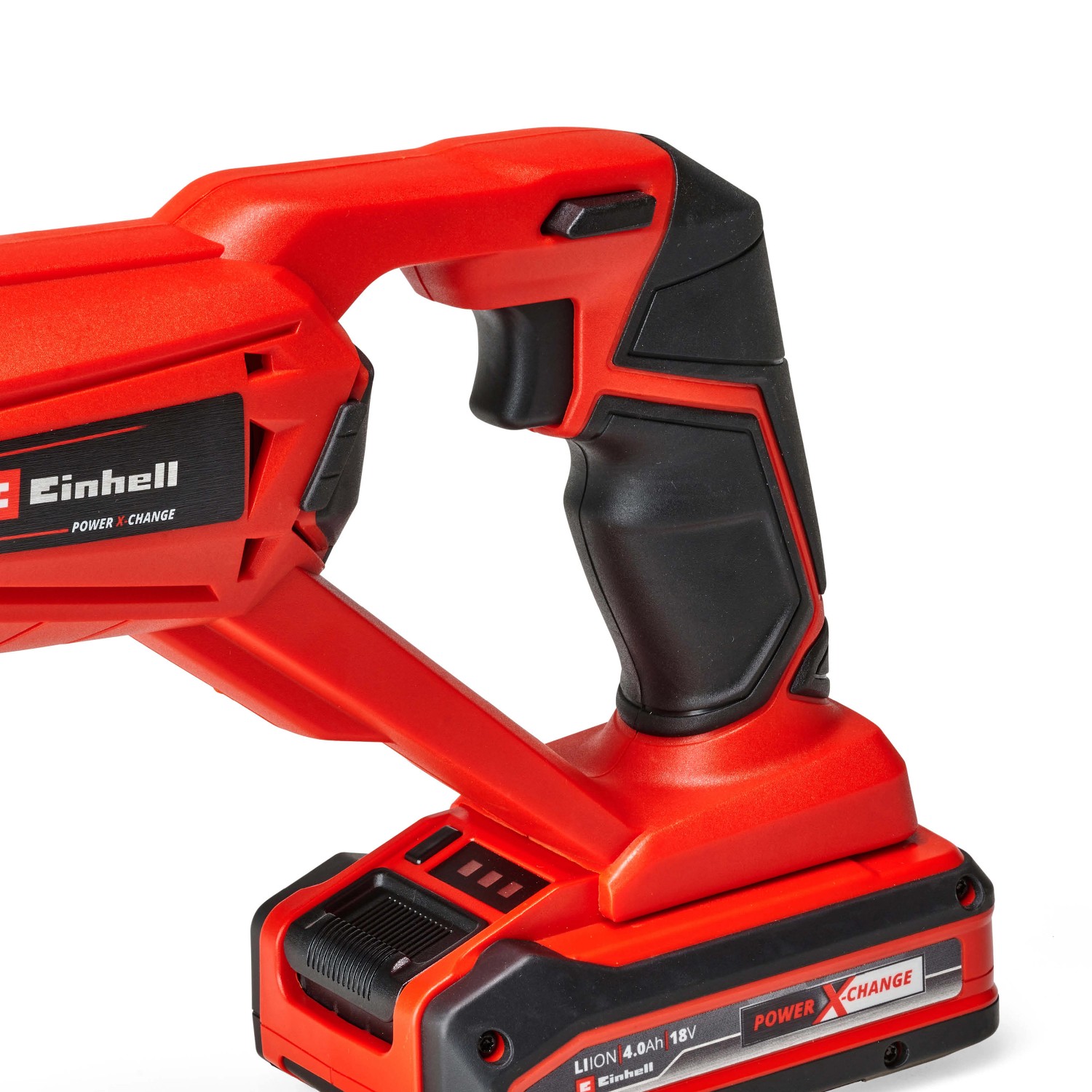 Einhell Akku-Universalsäge TE-AP 18 Li-Solo (ohne Akku). Kompakte Säbelsäge in Rot und Schwarz.