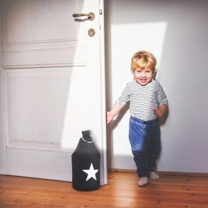 Relaxdays Türstopper Stern Baumwolle Sand Metall Schwarz mit Griff Schwer 23 cm x 11 cm 1,3 kg