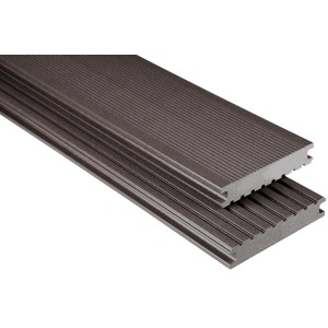 Kovalex WPC Terrassendiele, graubraun, Vollprofil, Meterware. Terrassenbelag aus WPC.