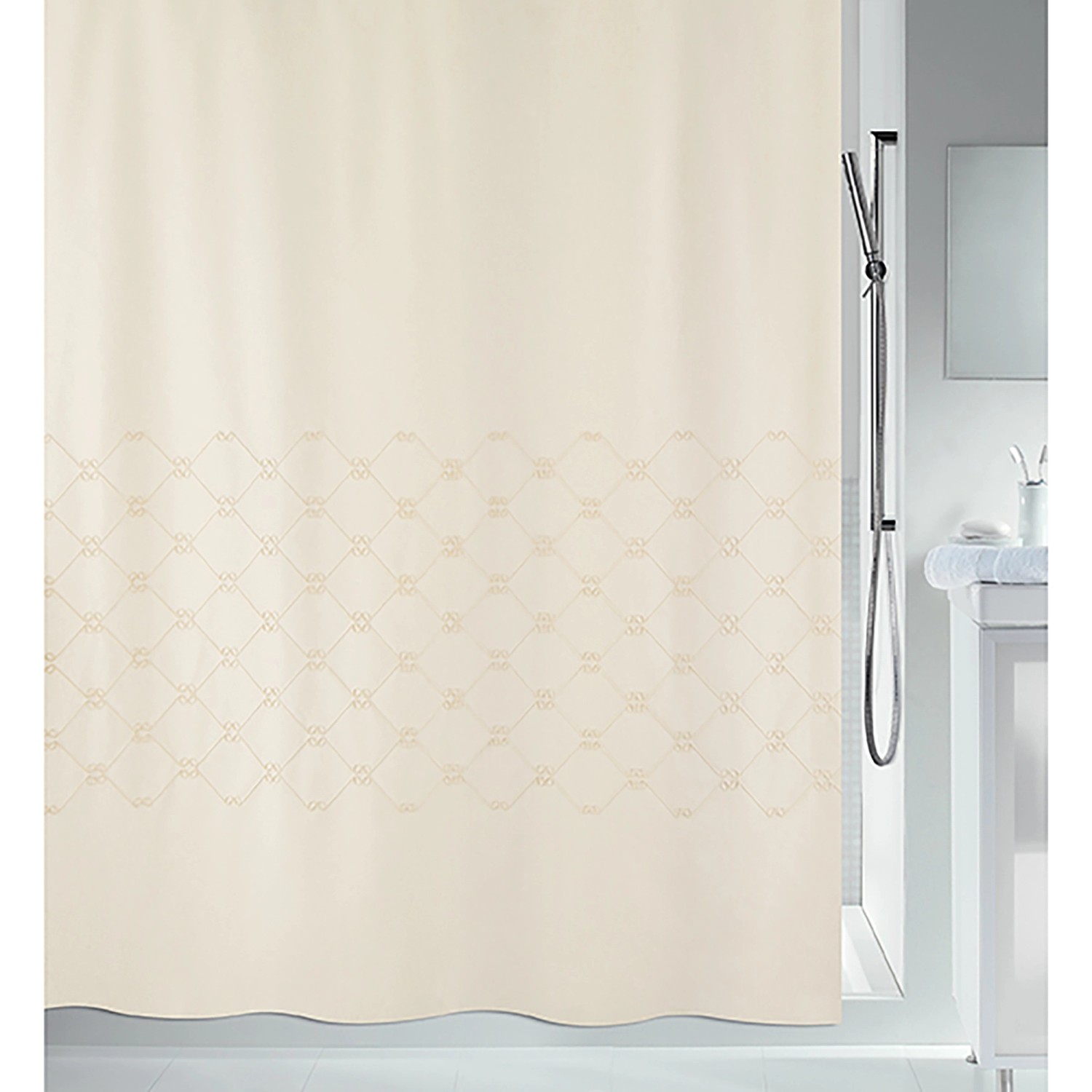 Spirella Duschvorhang Trento 180 cm x 200 cm Beige günstig online kaufen