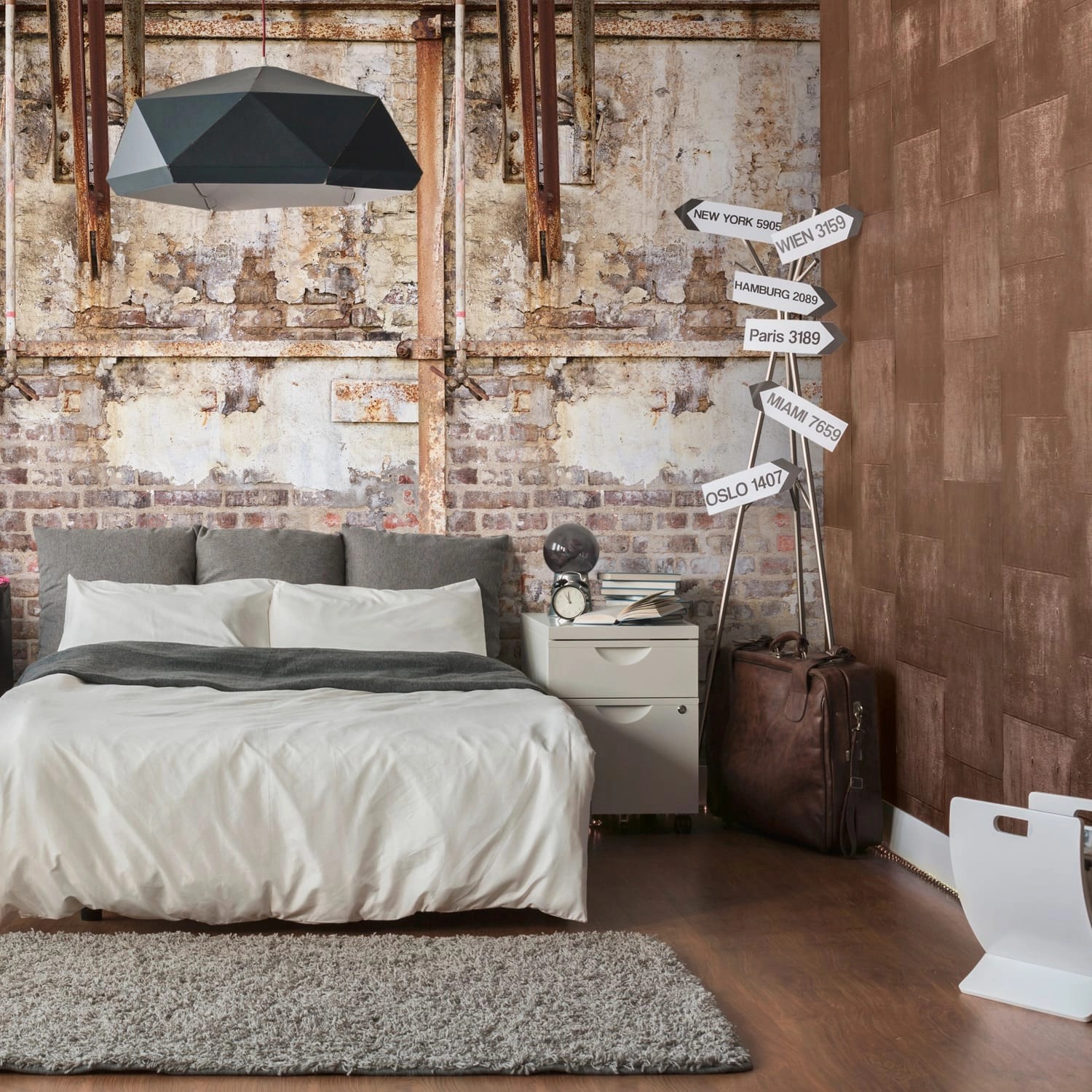 PROFHOME 392531-GU Fototapete Ziegelstein Matt Creme Braun Beige 1,59 m x 2 günstig online kaufen