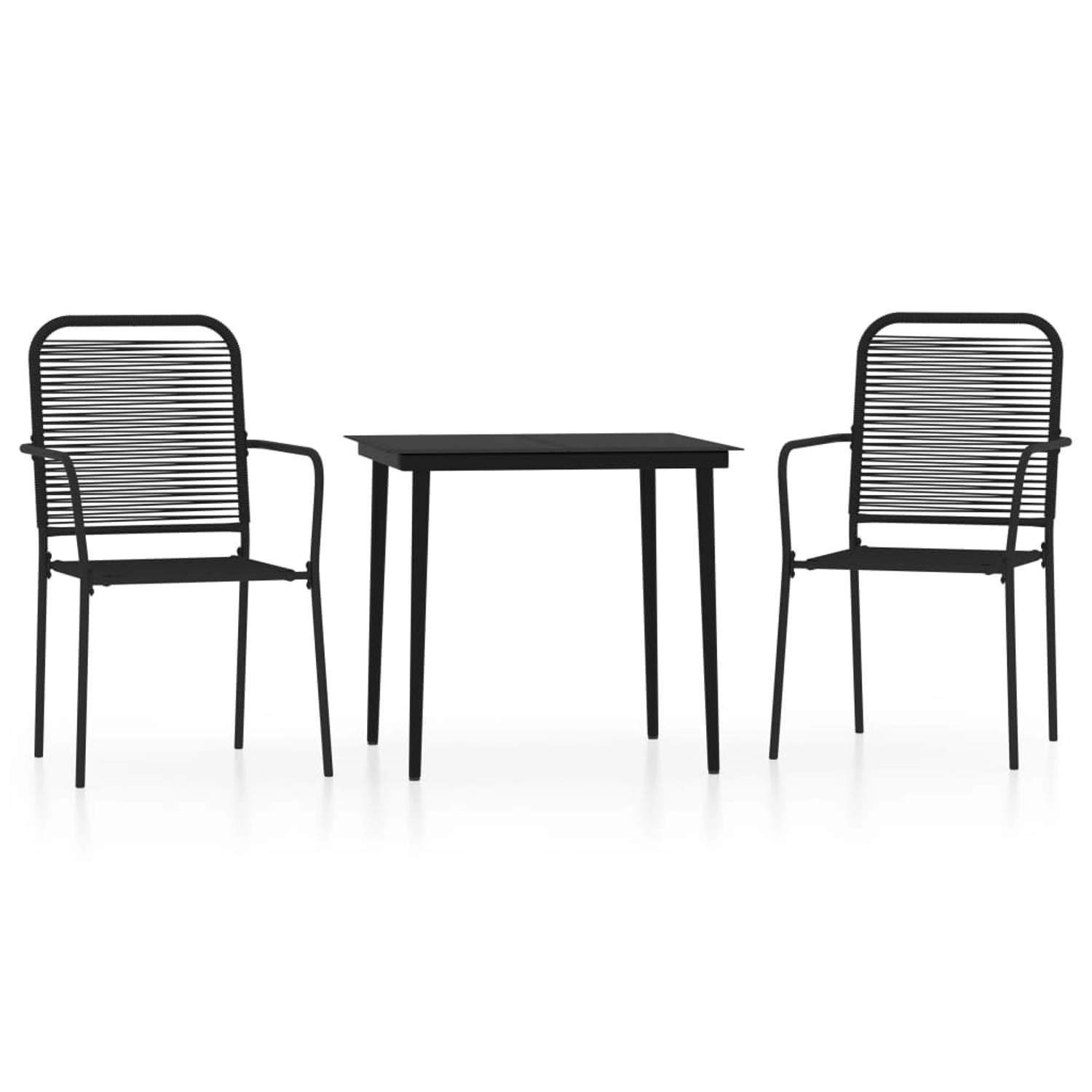 vidaXL 3-Tlg Garten-Essgruppe Schwarz 3099143 günstig online kaufen