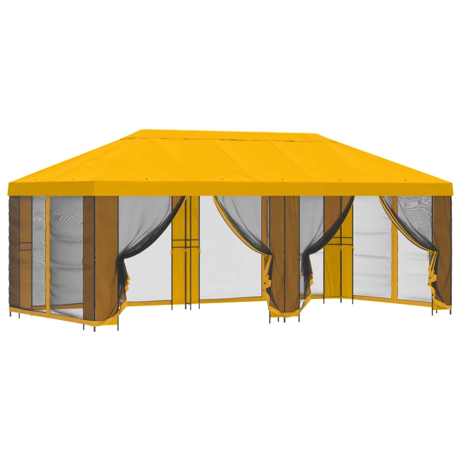 vidaXL Pavillon mit Seitenwänden 6 x 3 m Gelb Polyester und Stahl 190 3376026