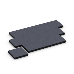WARCO Fallschutzplatten in Schiefergrau, 50x50x8 cm, für sichere Spielplätze und Outdoor-Bereiche.