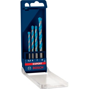 Bosch Expert Multi Construction Bohrer Set, 4-teilig (5,5-8 mm) im blauen Kasten.