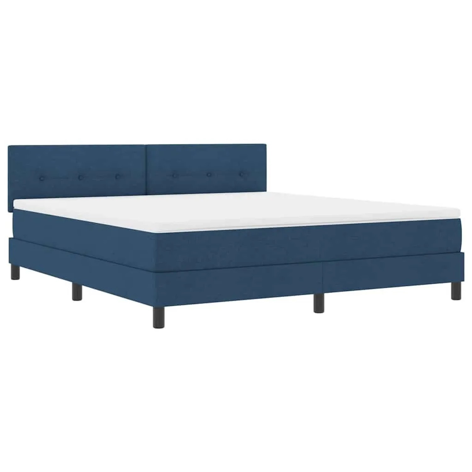 vidaXL Boxspringbett mit Matratze mit Kopfteil Blau 180 x 200 cm Stoff 3342232