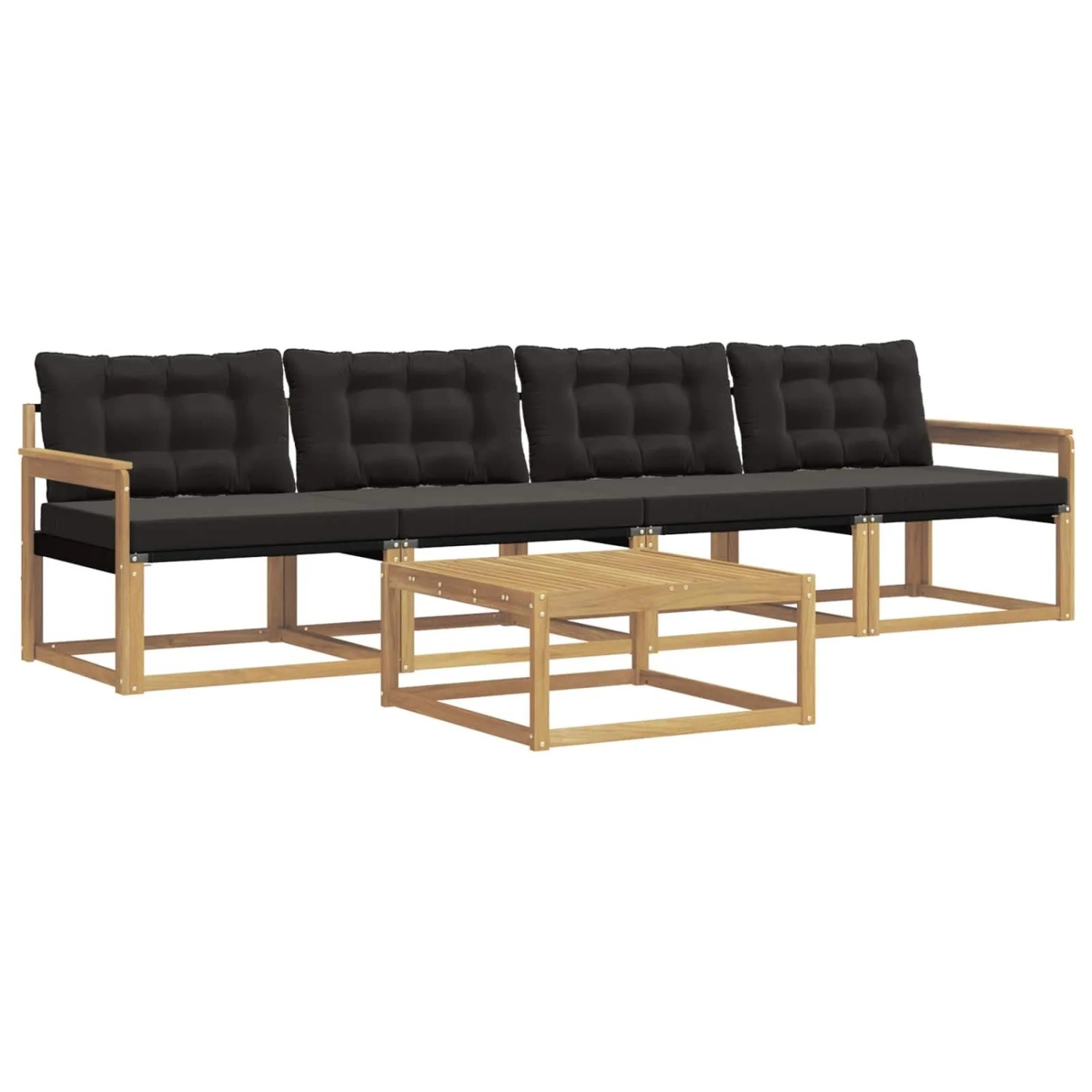 vidaXL Outdoor-Sofagarnitur 5 Stk Weiß und Schwarz 79 x 79 x 37 cm 3388390