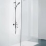 Sanotechnik Duschtrennwand Elegance, 120 cm breit, mit Chrom Teleskophalterung und Duscharmatur.
