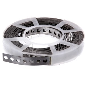 Edelstahl Lochband 17mm x 10m auf Rolle, für Montagearbeiten im Innen- und Außenbereich.