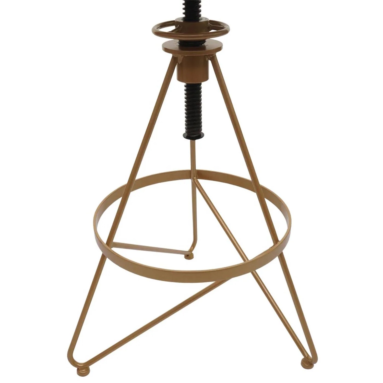 Detailaufnahme: Goldfarbenes Metallgestell des MCW Barhocker N18, Teil eines 2er-Sets.