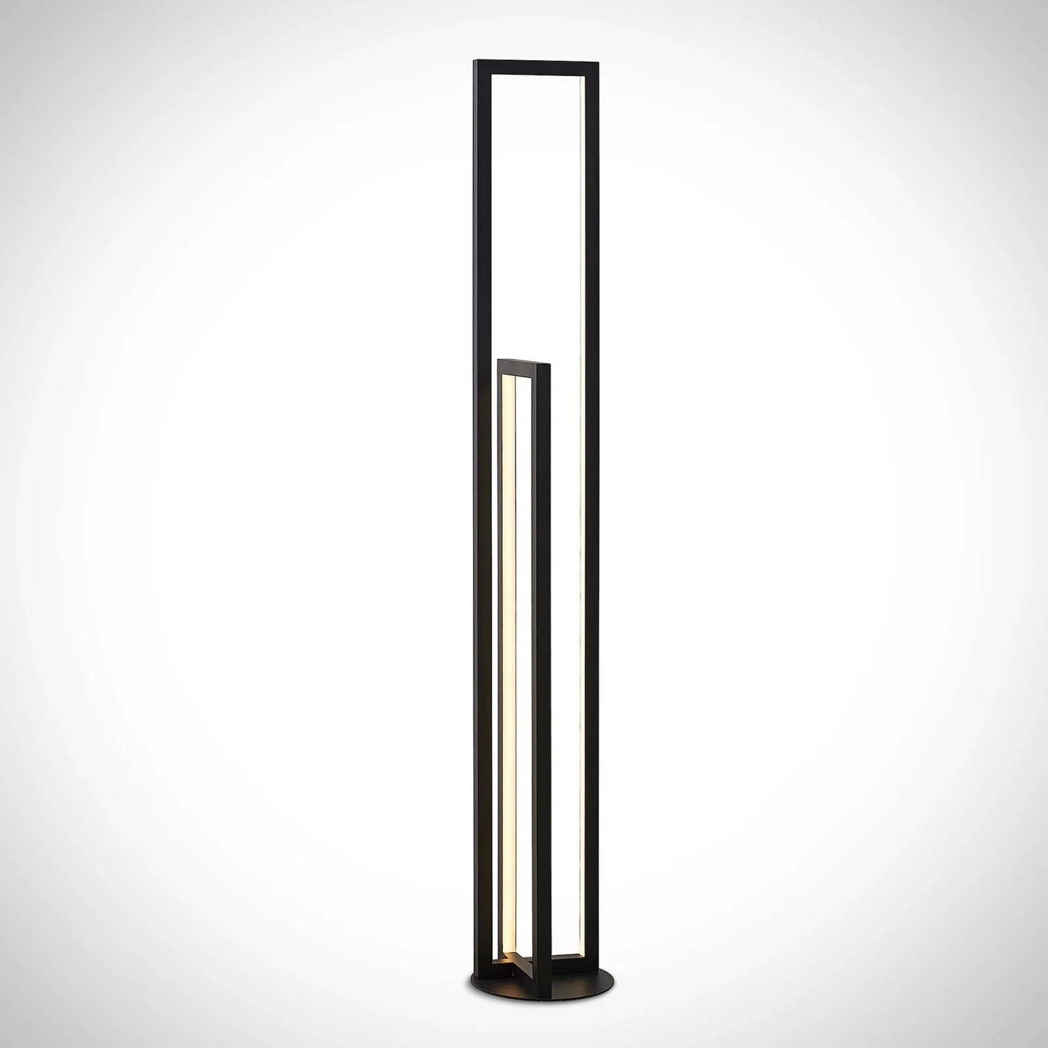 Moderne, dimmbare LED Stehlampe Hylda in Schwarz aus Aluminium, 123cm hoch.