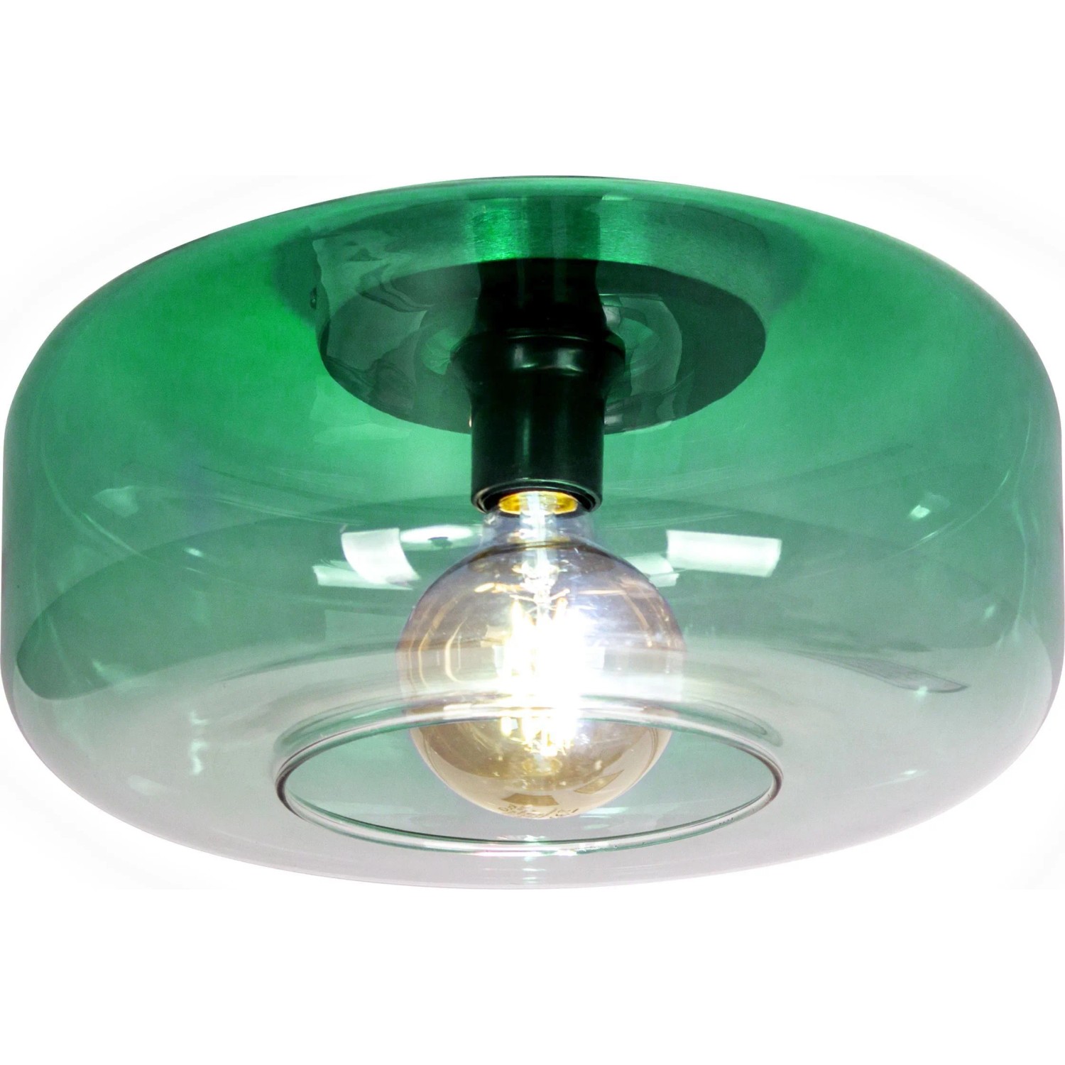 Licht-Erlebnisse Deckenlampe Glas Metall DM 35 CM Rund Grün E27 Modern