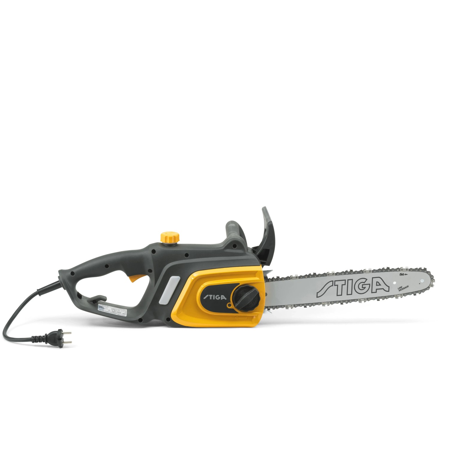 Stiga Elektro-Kettensäge CS 118c mit 35 cm Schwert, gelb/schwarz.
