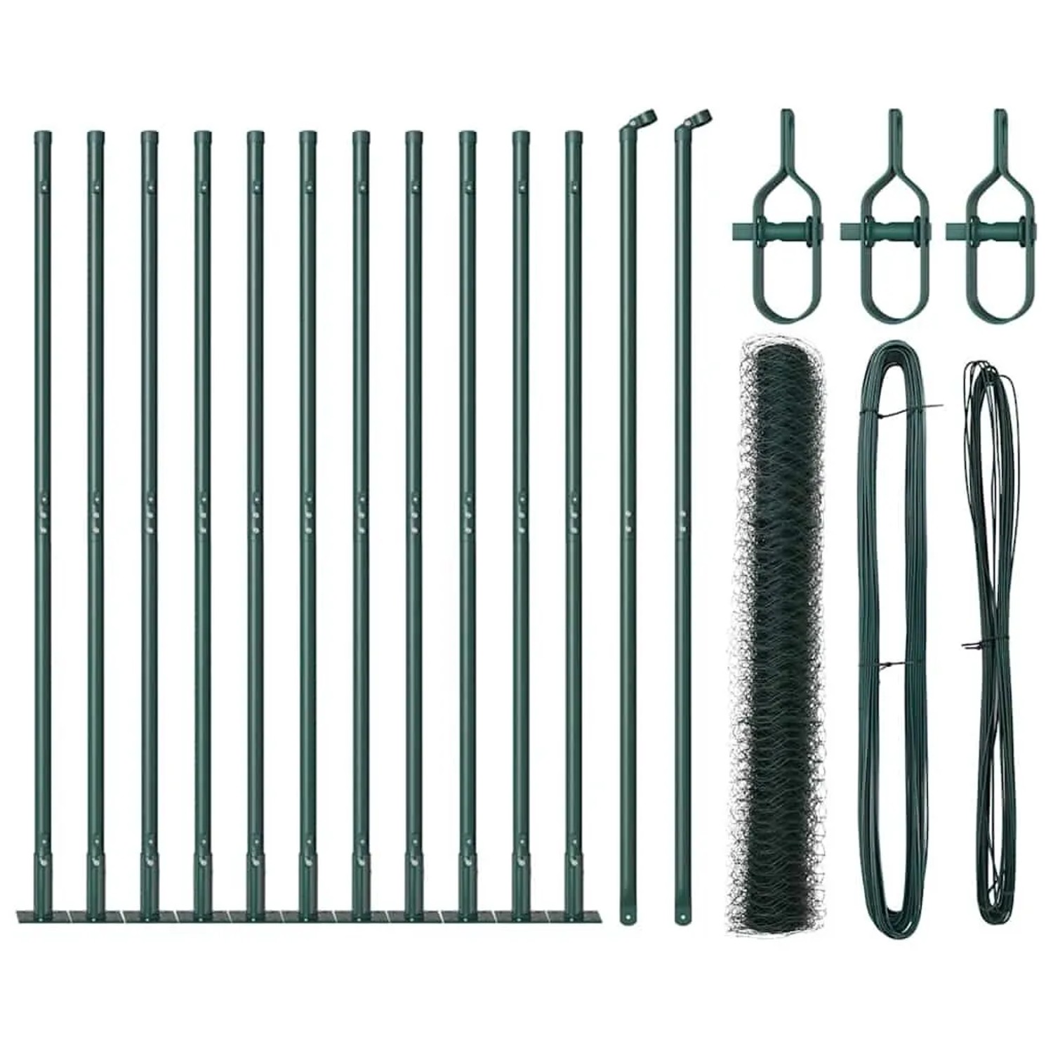 vidaXL Zaunpfosten Grün 25 x 0,8 m 50 mm Mesh Stahl und PVC 3353515 günstig online kaufen