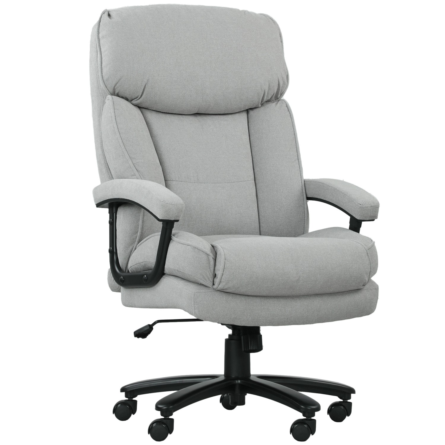 HOMCOM Bürostuhl Polyester 68,5L x 79B x 117-125cm Hellgrau