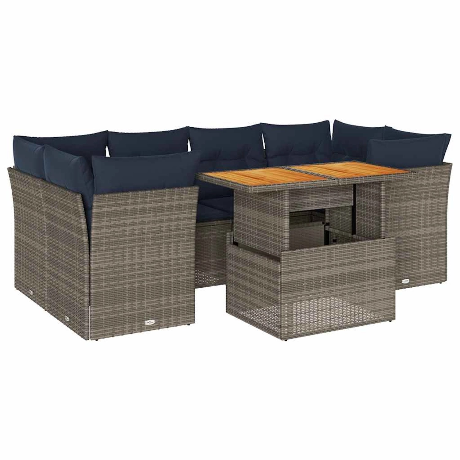 vidaXL 7-Tlg Garten-Sofagarnitur mit Kissen Grau Poly Rattan 3326896 günstig online kaufen