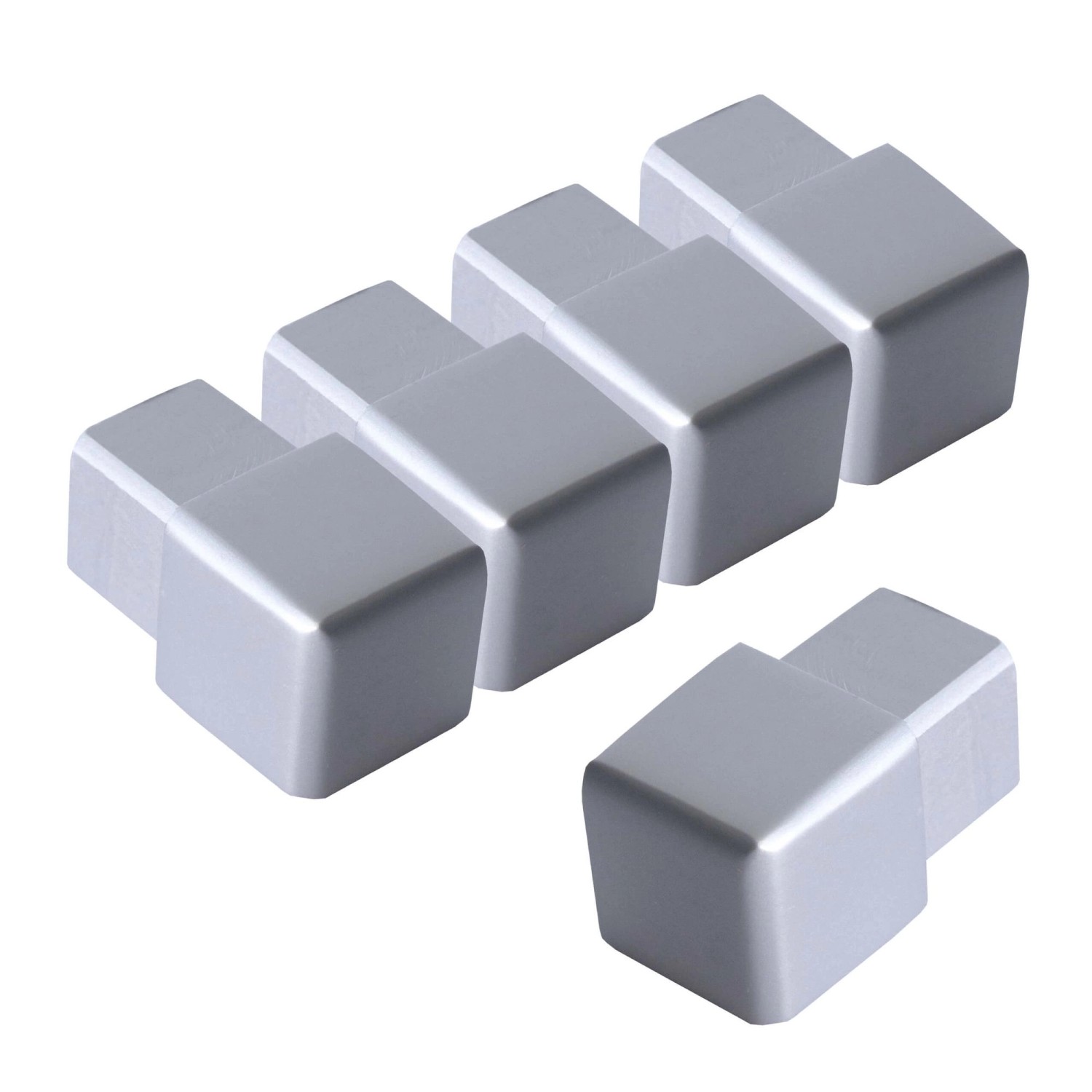 Dalsys Endstück Quadratprofil 5x 12,5mm Alu Eloxiert Chrome Glänzend