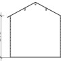 Skizze Holz-Gartenhaus Hengelo: Seitenansicht mit Höhenangaben (273 cm Firsthöhe).